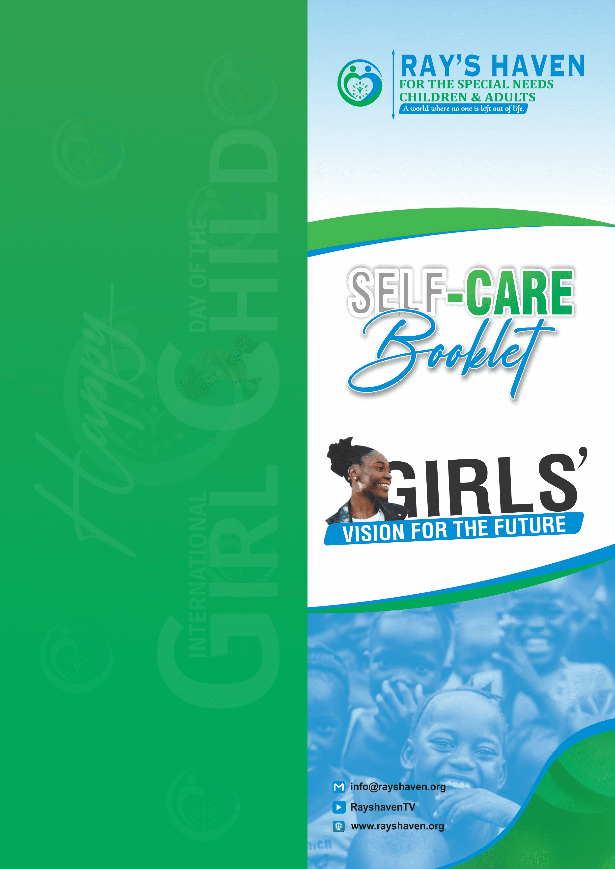 Students receiving self-care kits at the event