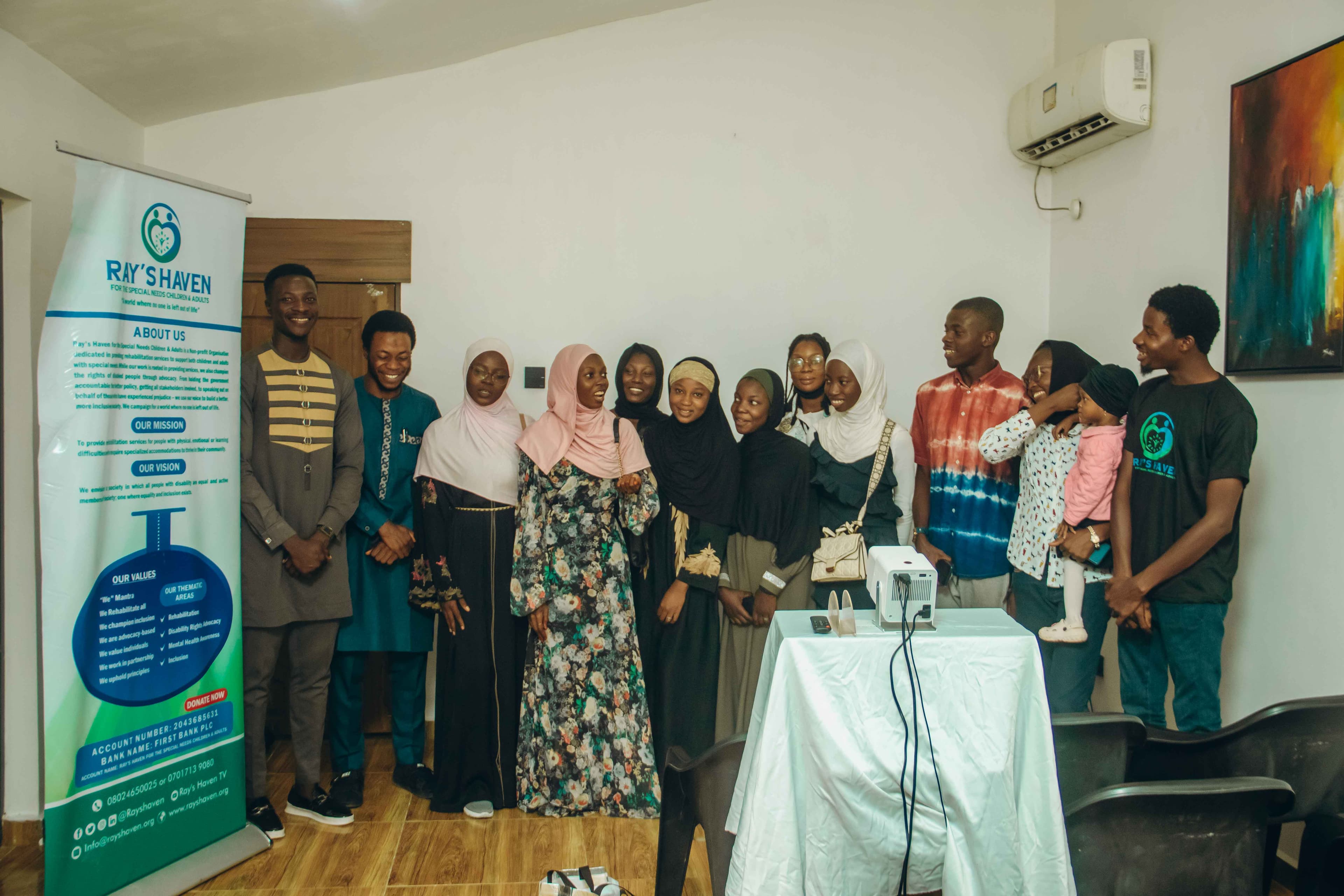 Attendees gathering at the Fasaha Cafe screening event